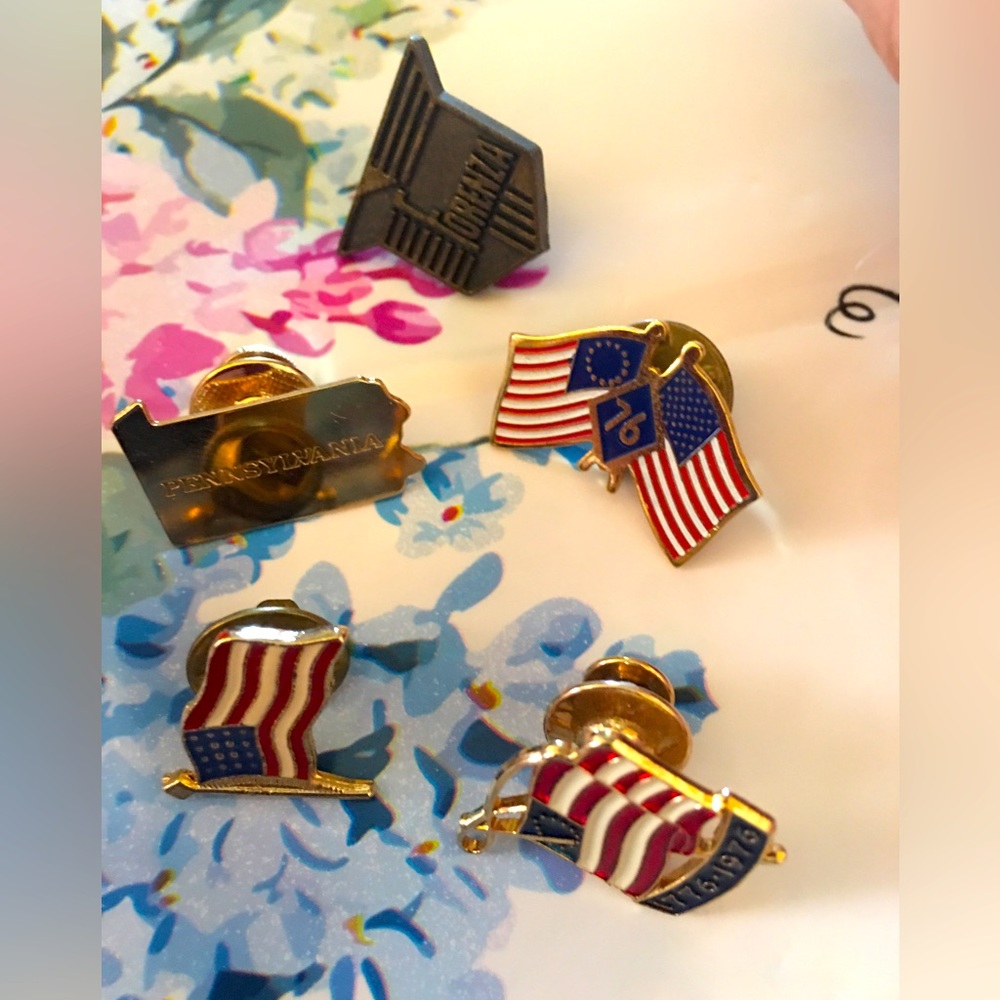 Vintage Collection of Tie Tacks Betsy Ross